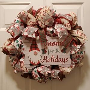 Gnome Holiday Christmas Wreath